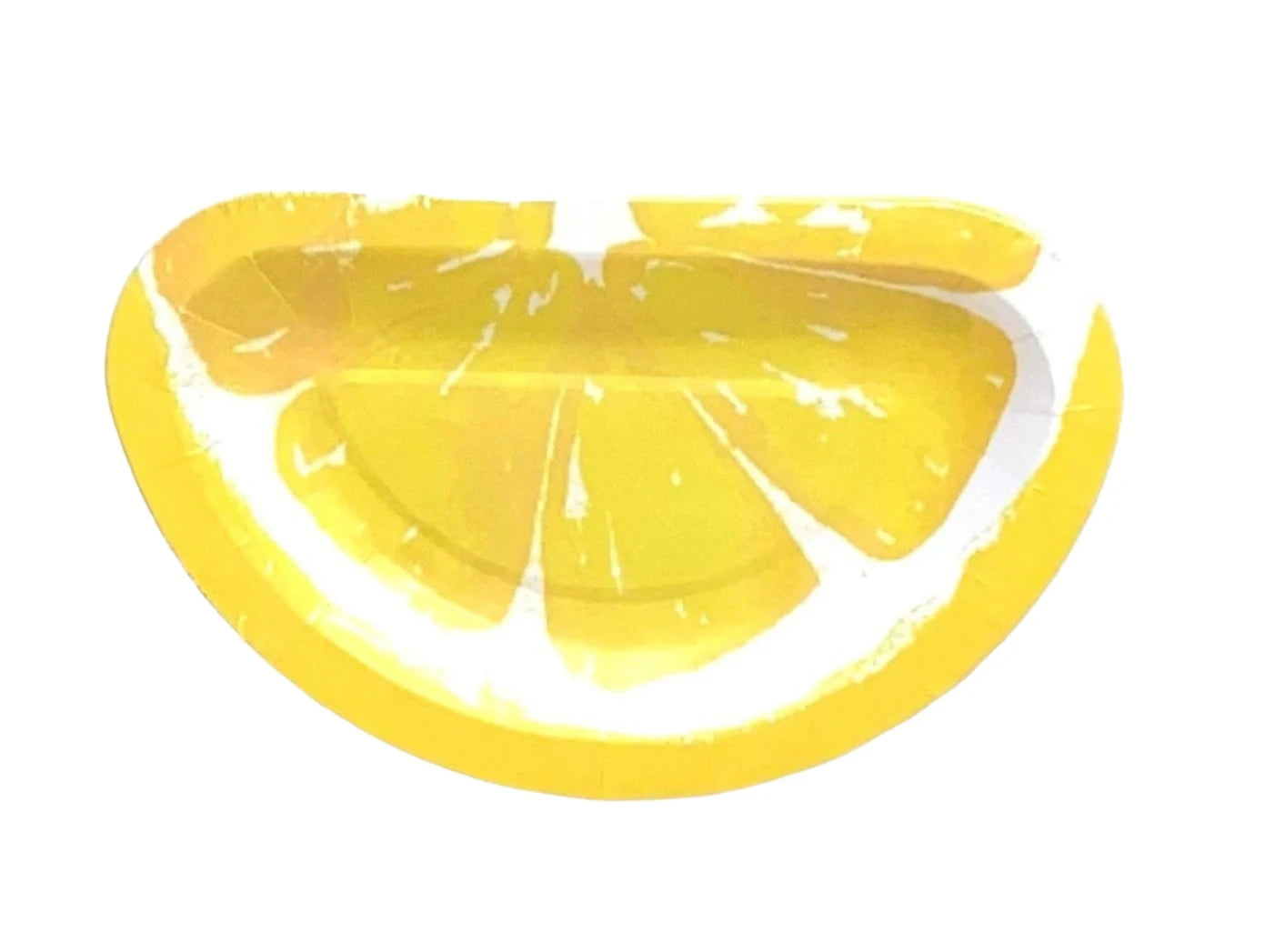 Sweet Summer Round "Lemon Slice" Shaped Salad/Dessert Paper Plates 12ct