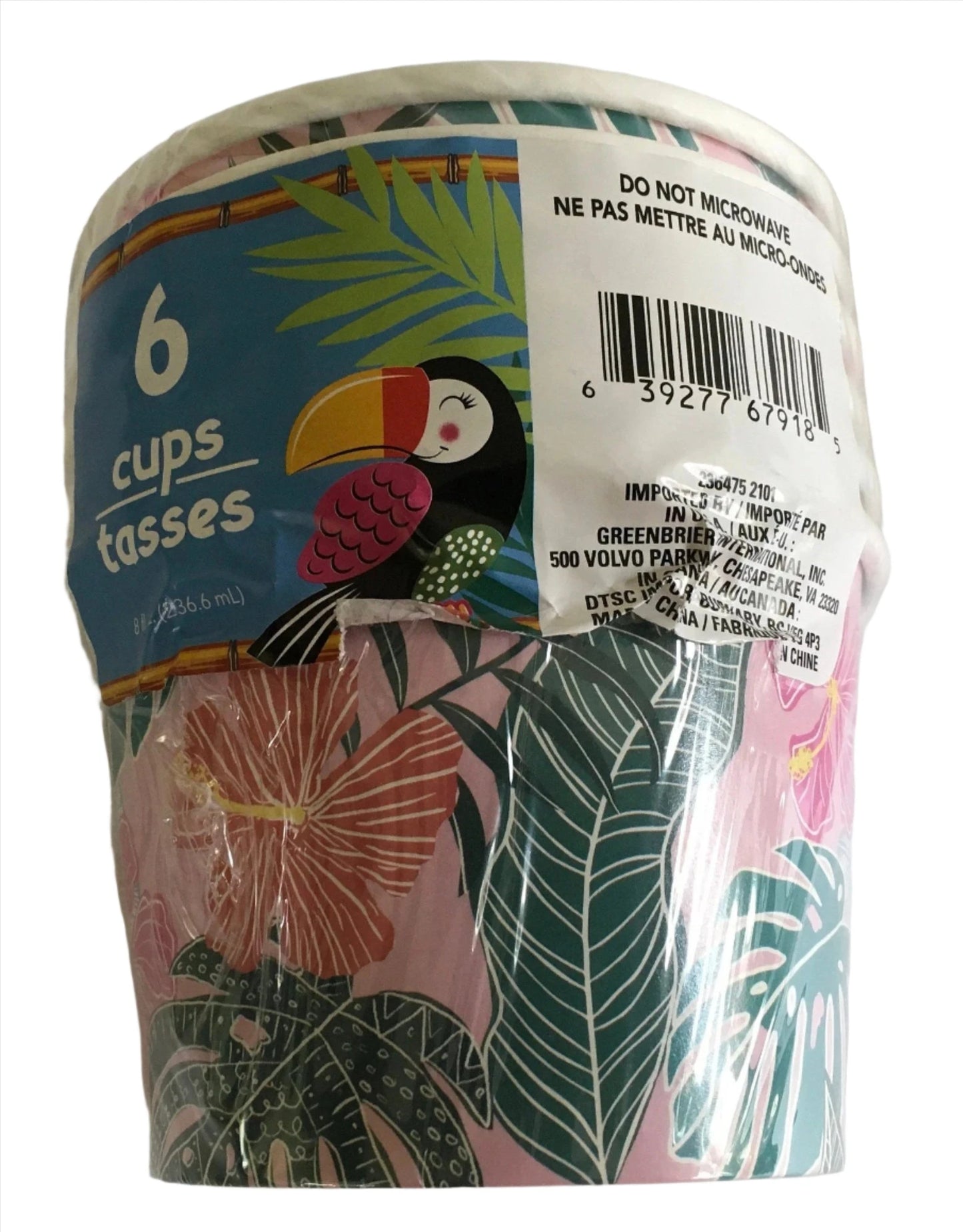 Tropical Luau "Hello Summer" Paper Treat Cups 6ct