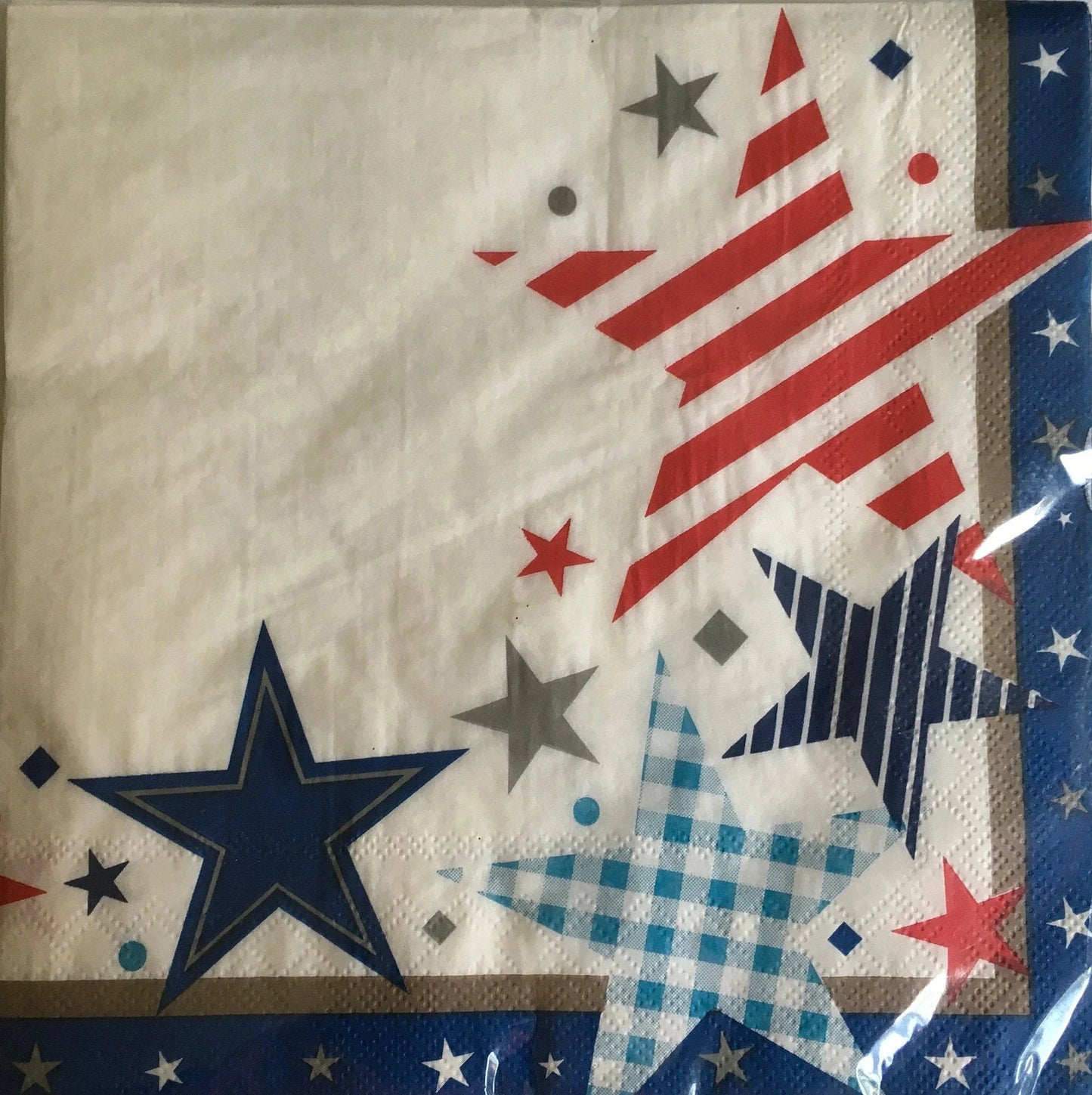 Stars and Stripes "Happy Fourth" Luncheon Paper Napkins 18ct