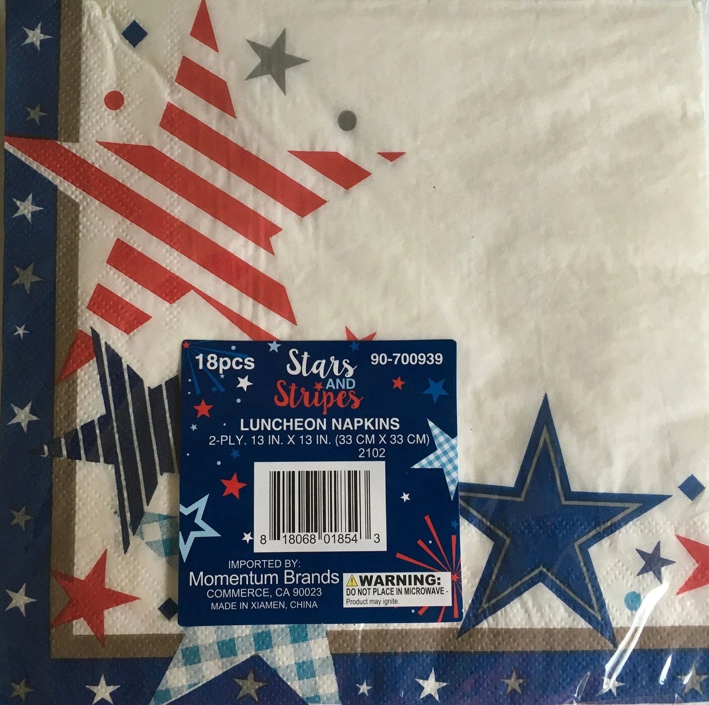 Stars and Stripes "Happy Fourth" Luncheon Paper Napkins 18ct