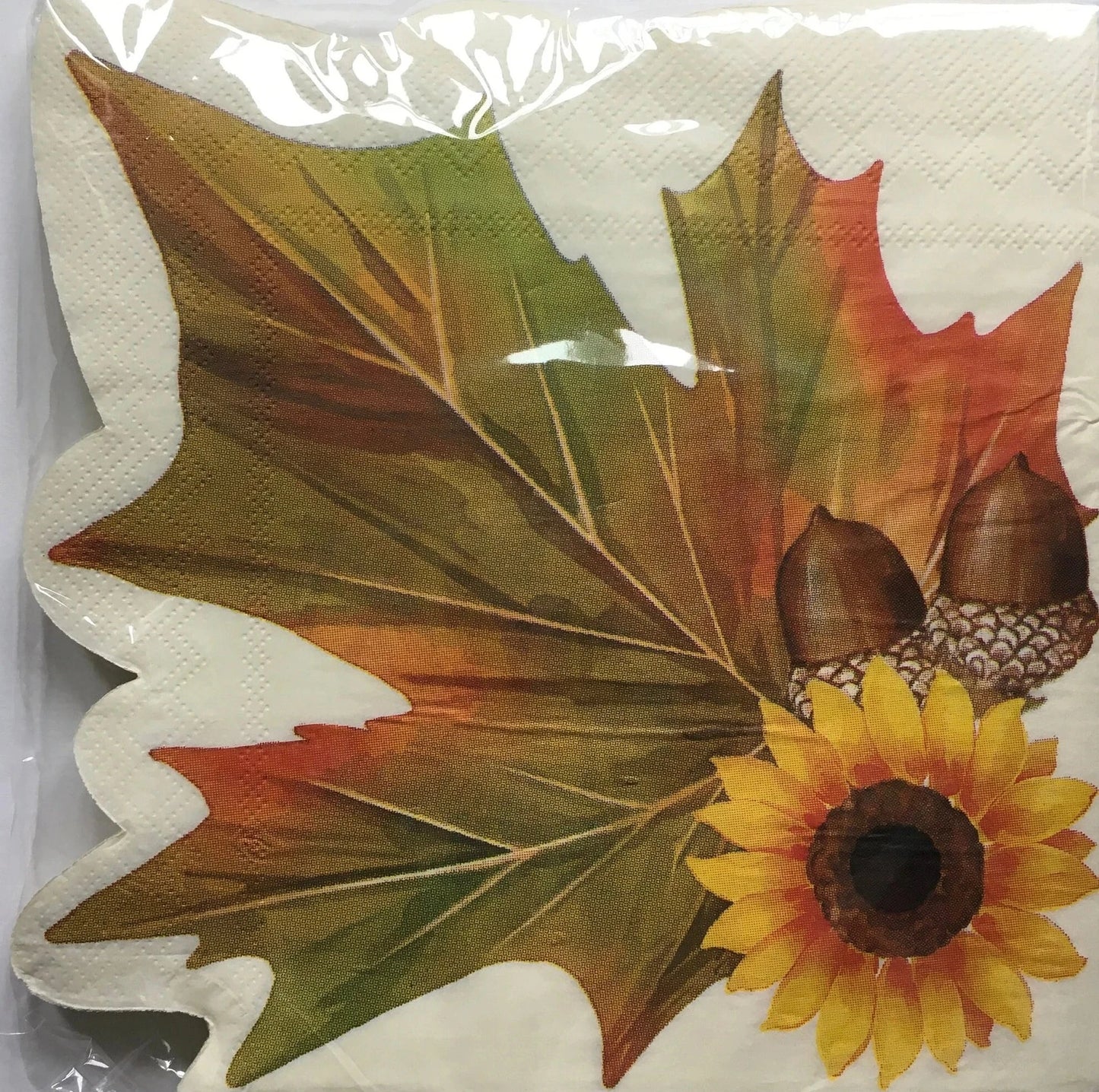 Hello Fall "Sugar Maple Leaf" Shaped Luncheon Paper Napkins 20ct