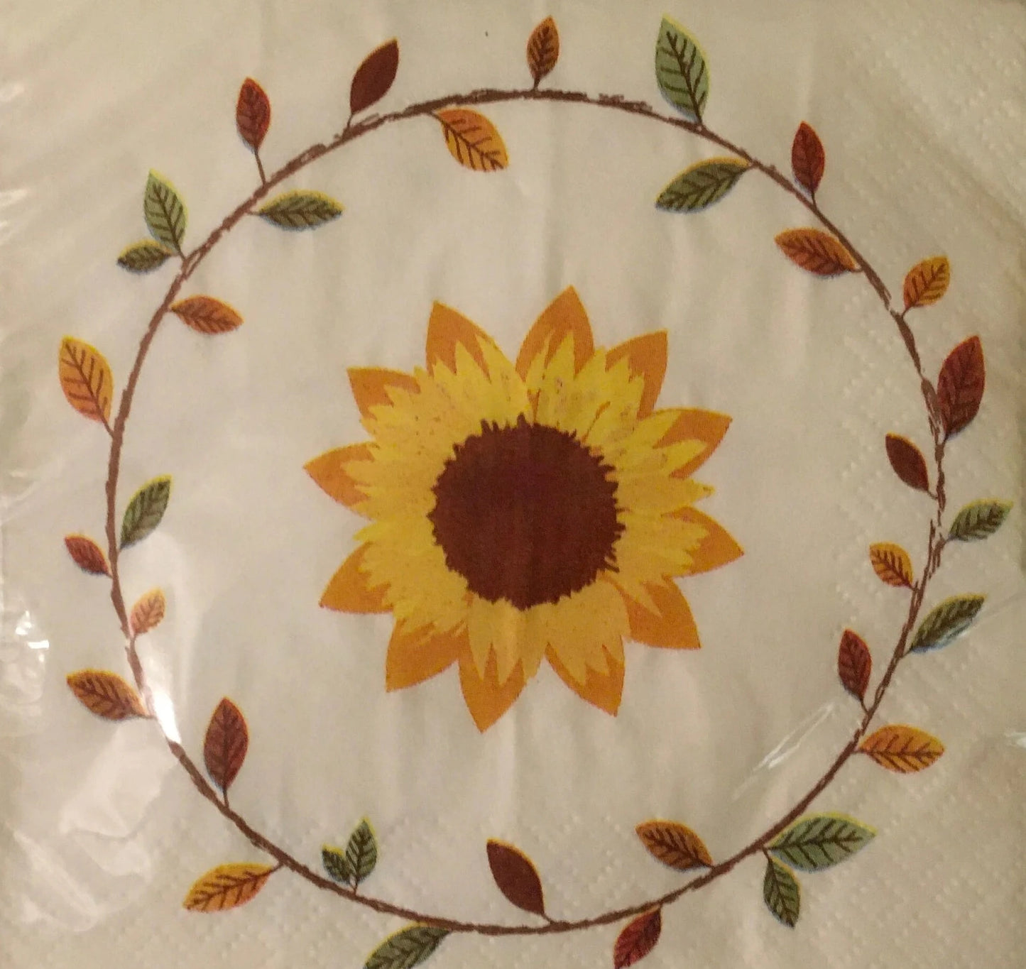 Fall & Harvest "Harvest Sunflowers" Beverage Paper Napkins 24ct