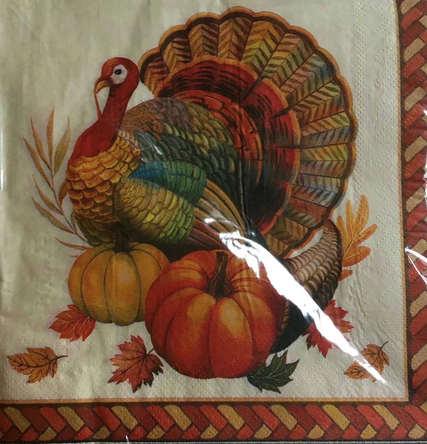 Hello Fall "Turkey Harvest" Luncheon Paper Napkins 18ct