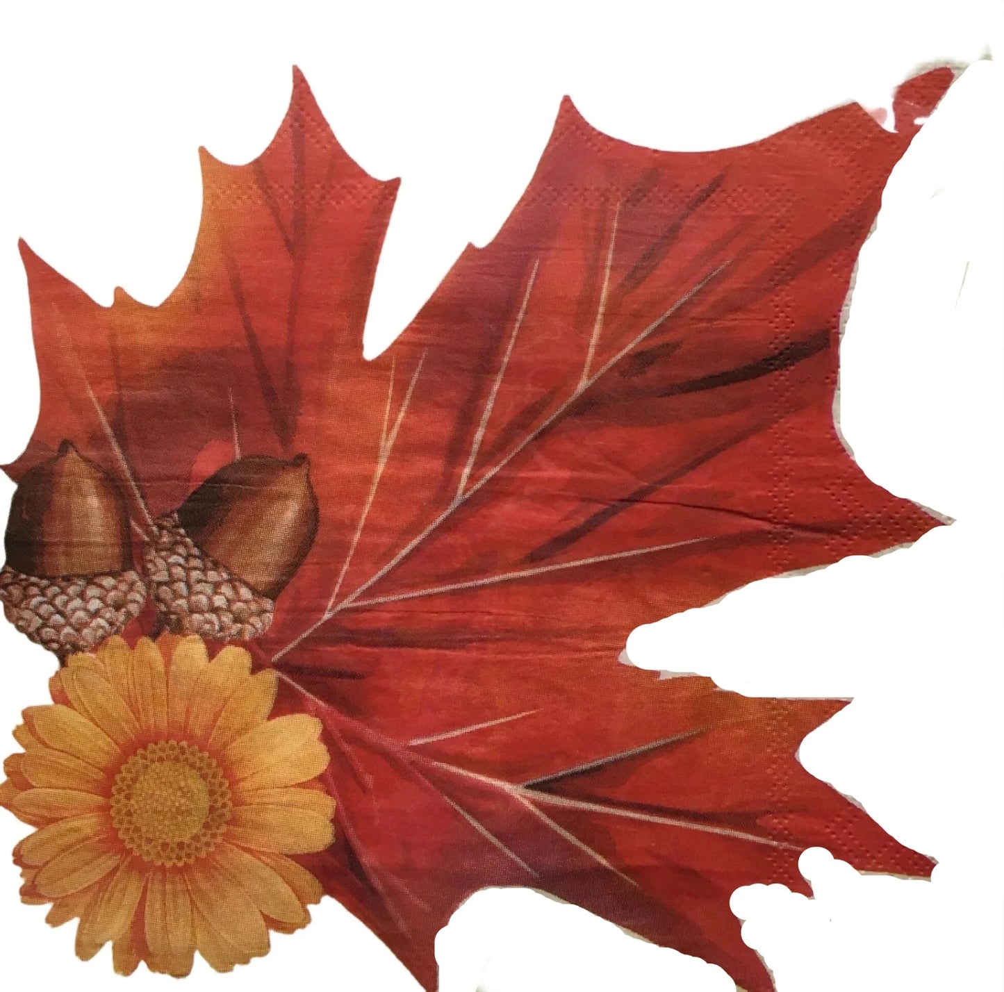 Hello Fall "Red Maple Leaf" Shaped Luncheon Paper Napkins 20ct