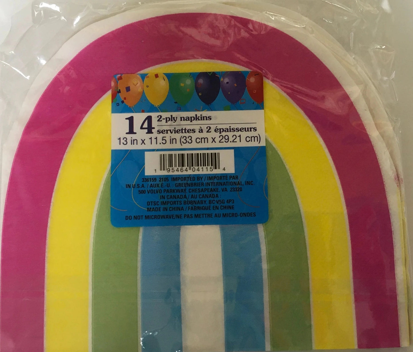 Neon Rainbow Shaped Luncheon Paper Napkins 14ct