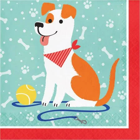 Dog Party Luncheon Paper Napkins 16ct