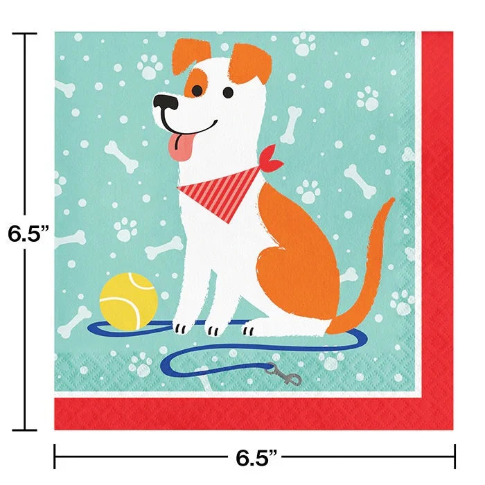 Dog Party Luncheon Paper Napkins 16ct