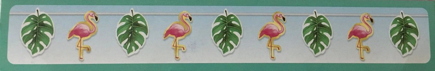 Let’s Party "Monstera Leaf and Flamingo" Ribbon Party Banner 6ft