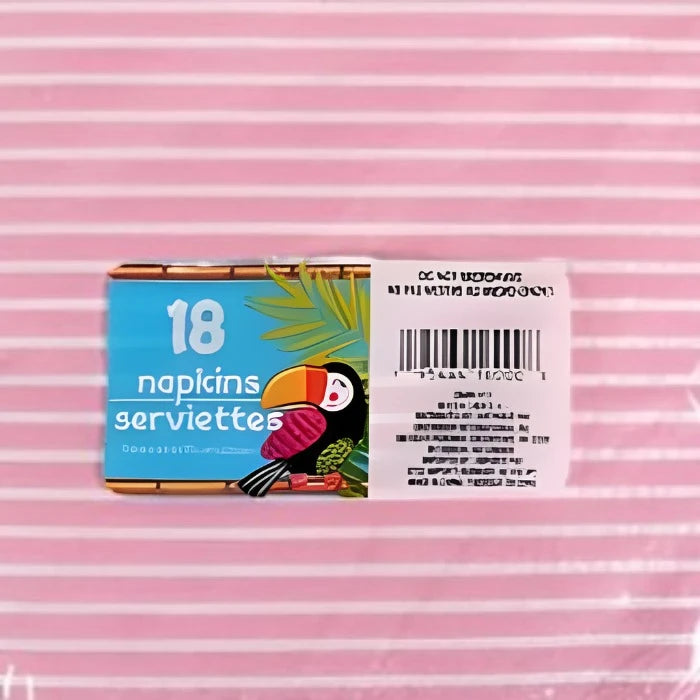 Sweet Summer ''Pink Striped'' Luncheon Paper Napkins 18ct