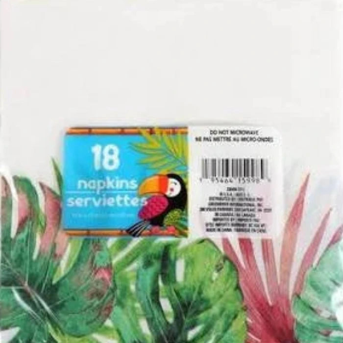 Tropical Luau "Tropical Leaves" Luncheon Paper Napkins 18ct