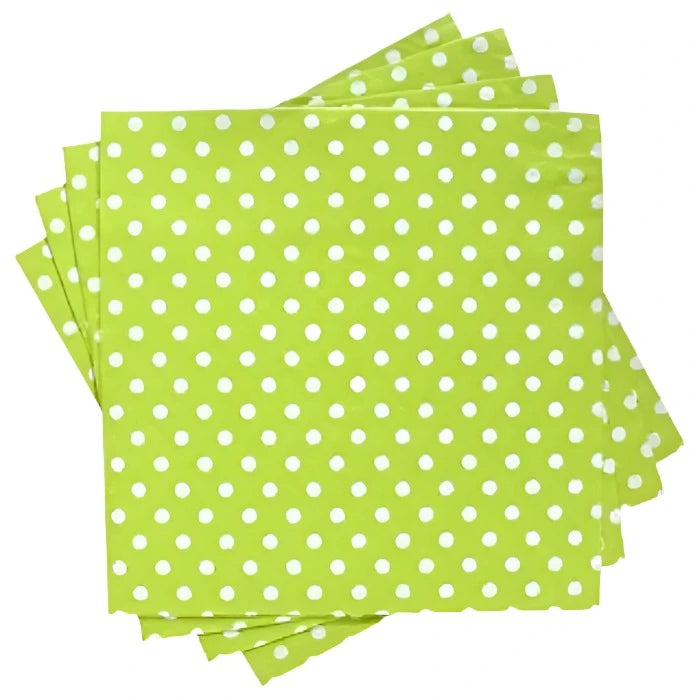 Sweet Summer "Lime Green Polka Dot" Luncheon Paper Napkins 18ct