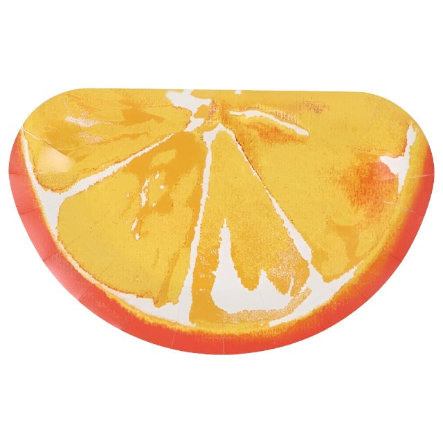 Sweet Summer "Orange Slice" Shaped Salad/Dessert Paper Plates 12ct