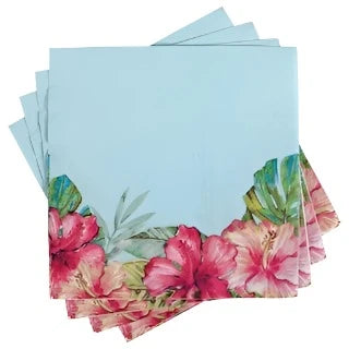 Tropical Luau "Tropical Flowers" Luncheon Paper Napkins 18ct