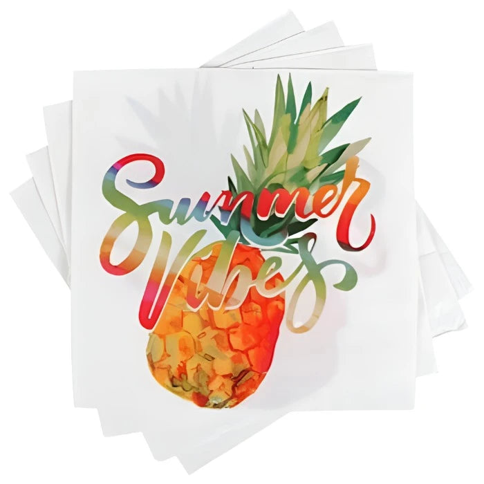 Tropical Luau "Summer Vibes Pineapple" Luncheon Paper Napkins 18ct