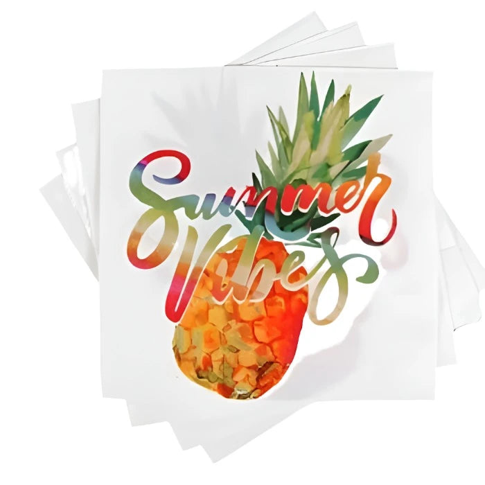 Tropical Luau "Summer Vibes Pineapple" Luncheon Paper Napkins 18ct