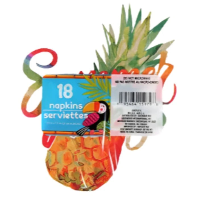 Tropical Luau "Summer Vibes Pineapple" Luncheon Paper Napkins 18ct