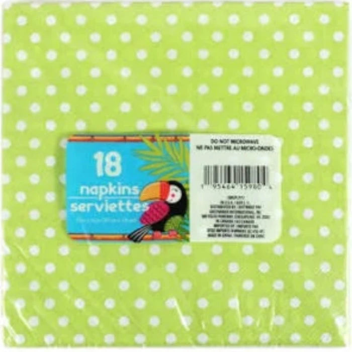 Sweet Summer "Lime Green Polka Dot" Luncheon Paper Napkins 18ct