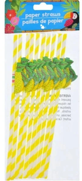 Summer Luau Inspired "Pineapple" Honeycomb Paper Straws 8ct