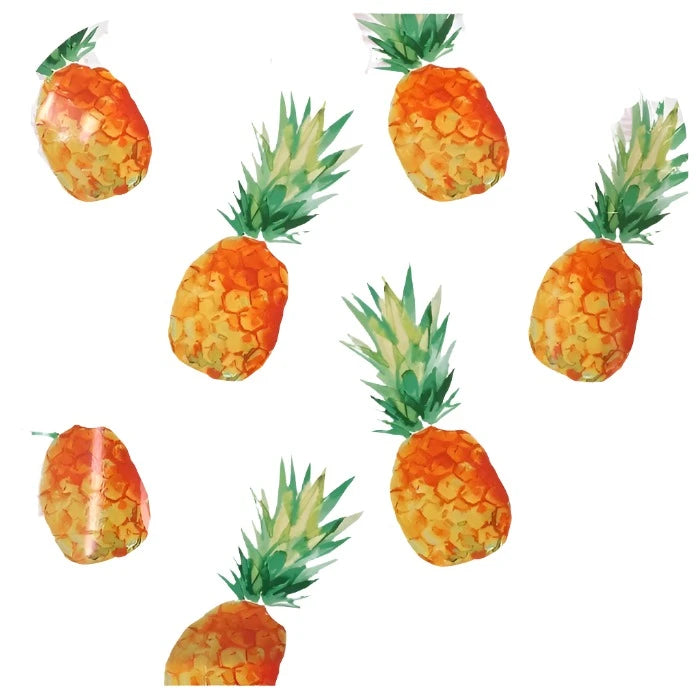 Tropical Luau "Summer Vibes Pineapple" Lunch Square Paper Plates 12ct