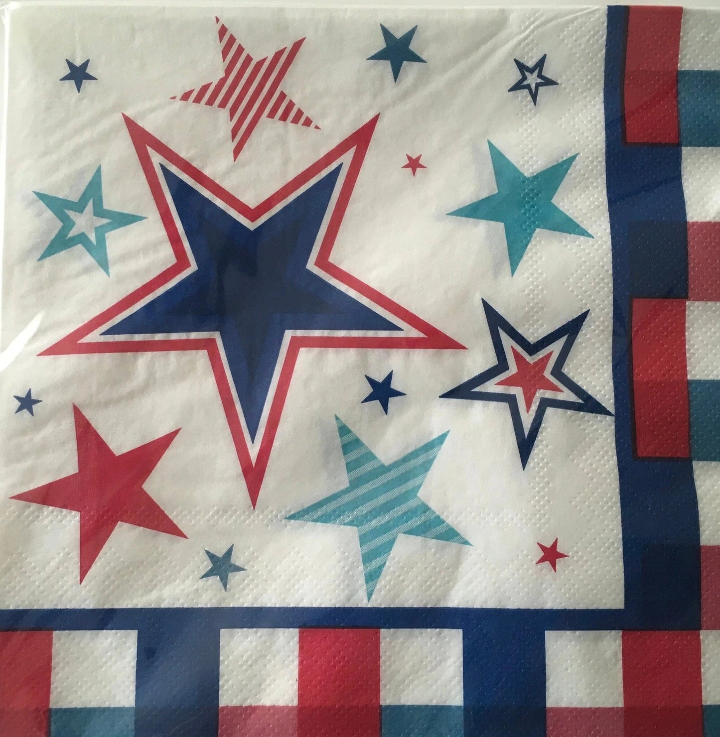 Stars and Stripes "Patriotic Star" Luncheon Paper Napkins 20ct