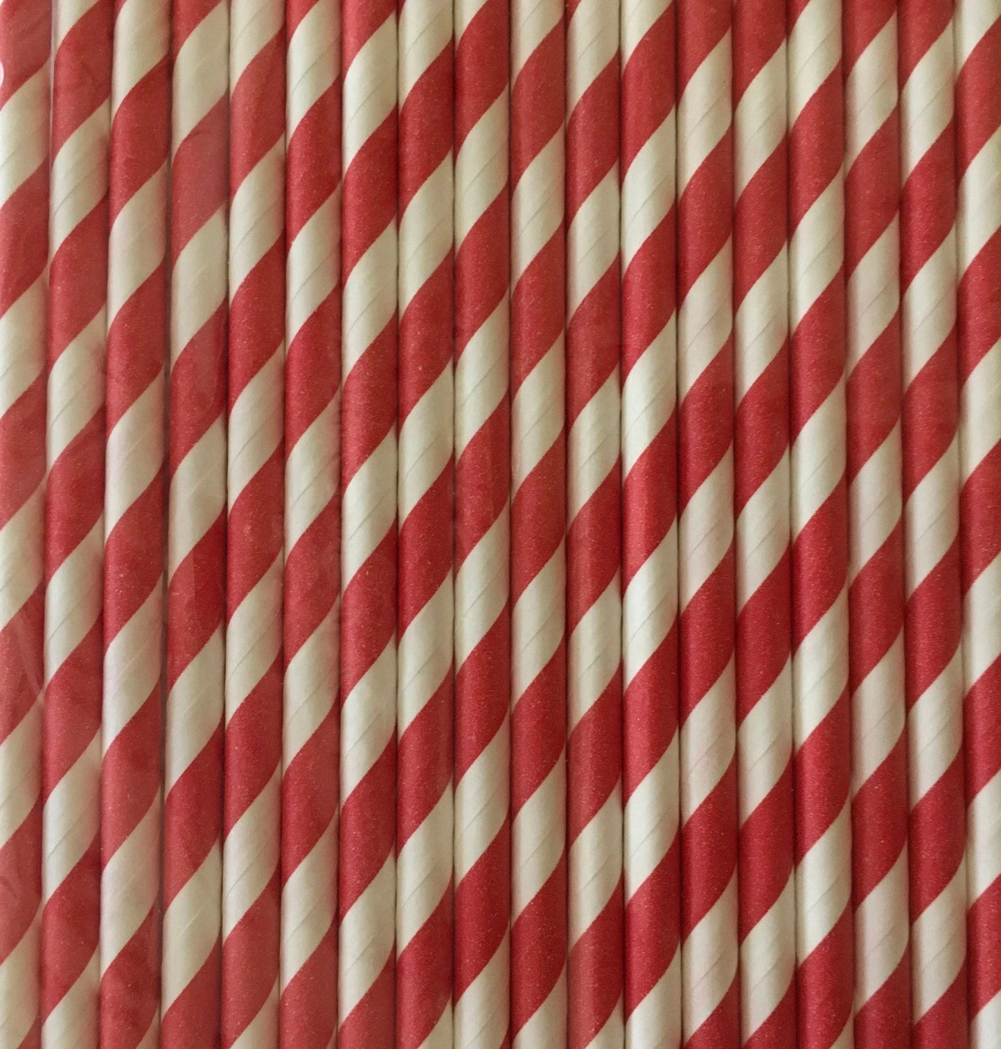 Red Striped Paper Straws 18ct