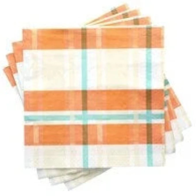 Fall & Harvest "Plaid Harvest Colors" Luncheon Paper Napkins 24ct