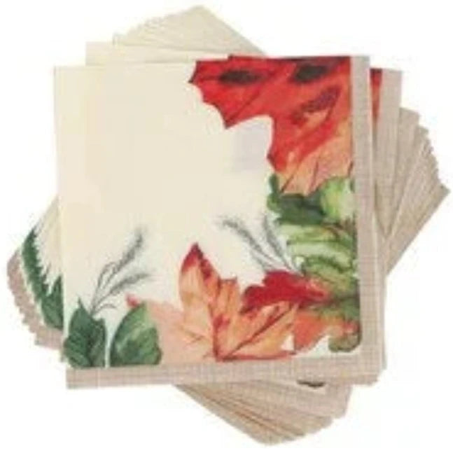 Fall & Harvest "Fall Leaves" Beverage Paper Napkins 24ct