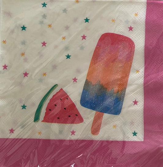 Summer Fun "Watermelon & Pop" Luncheon Paper Napkins 18ct