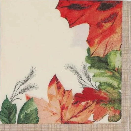 Fall & Harvest "Fall Leaves" Beverage Paper Napkins 24ct