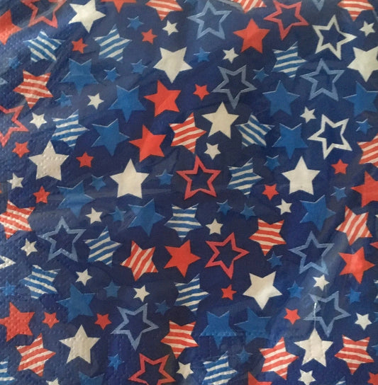 Patriotic Party "Stars" Luncheon Paper Napkins 18ct