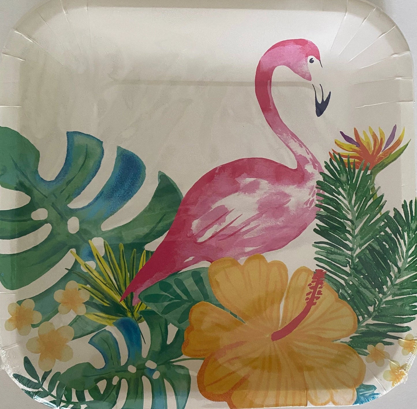 Summer Fun "Tropical Luau" Lunch Square Paper Plates 12ct