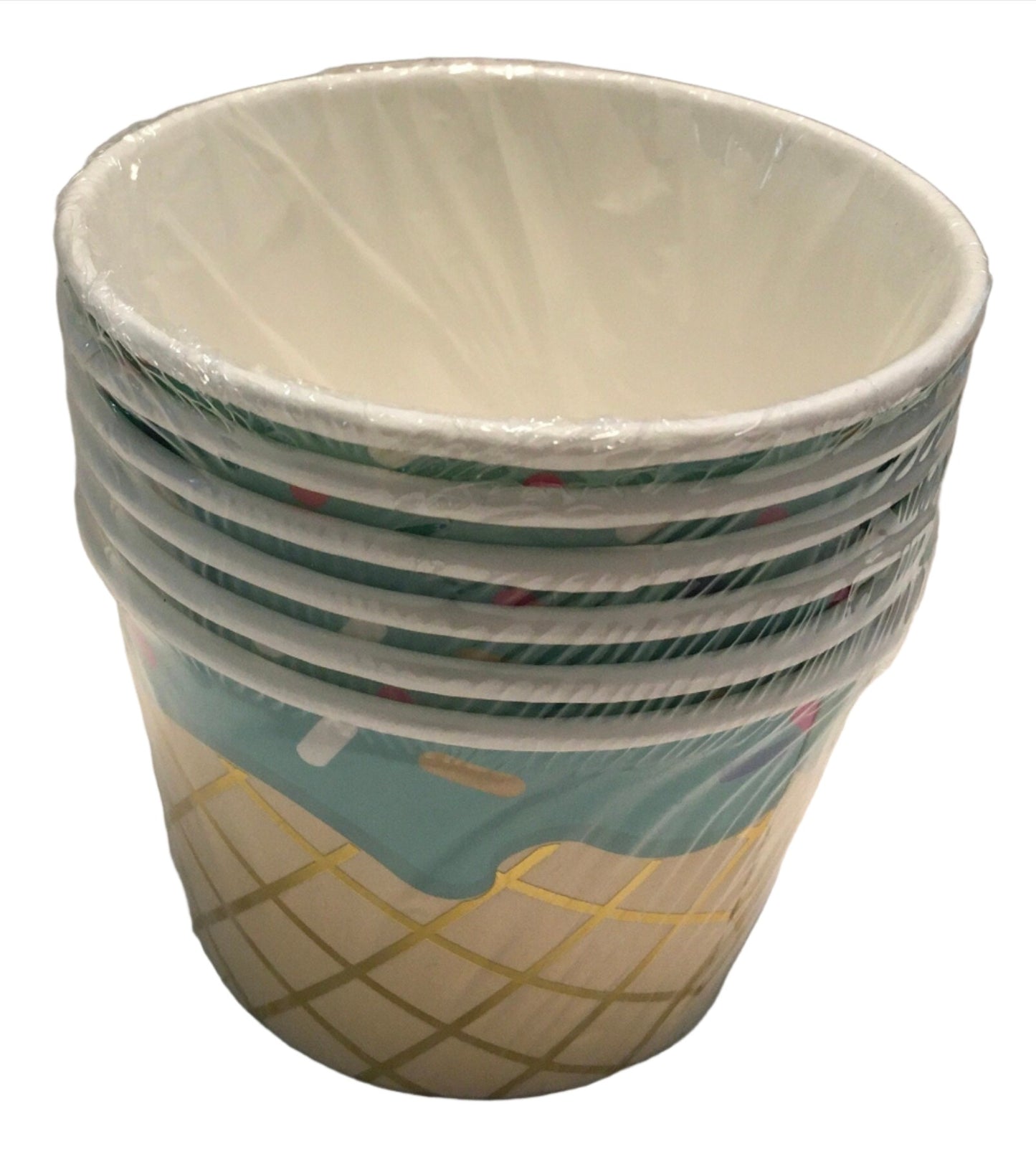 Ice Cream "Pistachio" Cone Shaped Paper Treat Cups 6ct