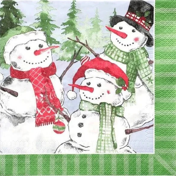 Christmas House Snowman Luncheon Paper Napkins 20ct