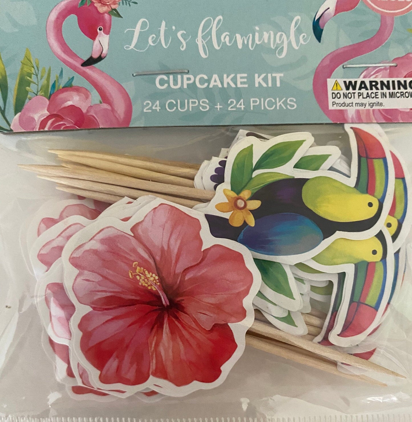 Let's Flamingle "Hibiscus and Toucan" Cupcake Combo Pack 48ct