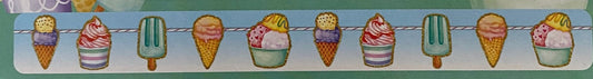 Hello Summer "Ice Cream Cone, Ice Cream Sundae and Popsicle" Twine Party Banner 7ft