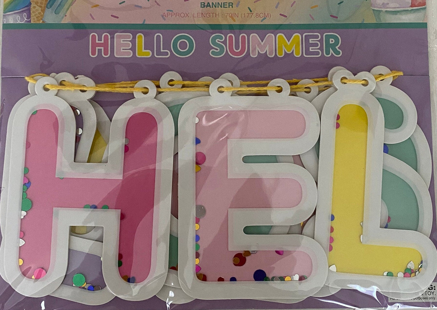 Hello Summer ‘’HELLO SUMMER'' Twine Party Banner 5ft