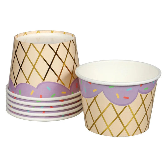 Ice Cream "Grape Soda" Cone Shaped Paper Treat Cups 6ct