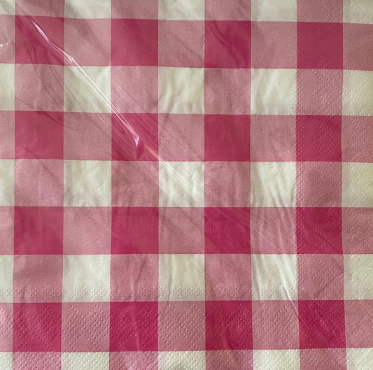 Happy Easter "Pink Gingham" Luncheon Paper Napkins 20ct