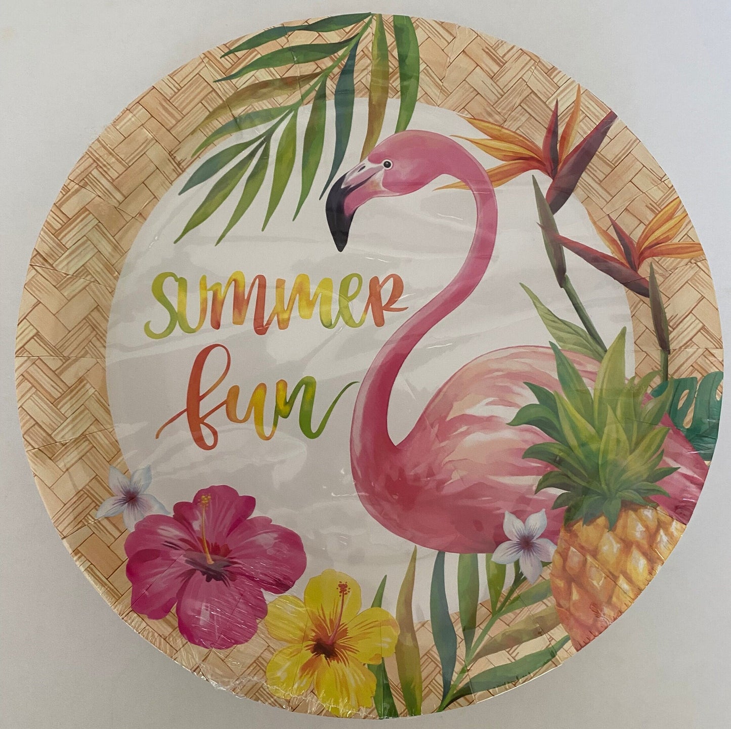 Let's Flamingle "Summer Fun" Lunch Paper Plates 12ct