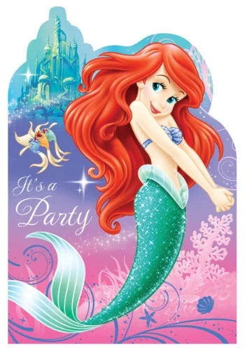 The Little Mermaid "Sparkle" Invitations w/ Envelopes, Save the Date & Seals (8ct each)