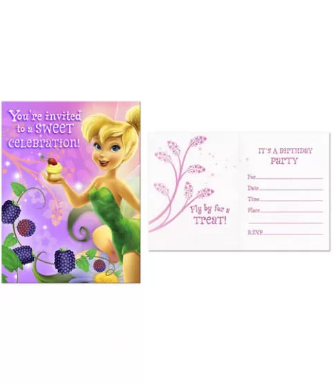 Tinker Bell "Tink's Sweet Treats" Invitations w/ Envelopes (8ct each)