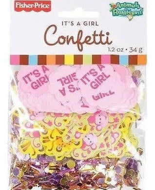 Fisher Price Animals of the Rainforest Girl Baby Shower Confetti Value Pack (3 types)